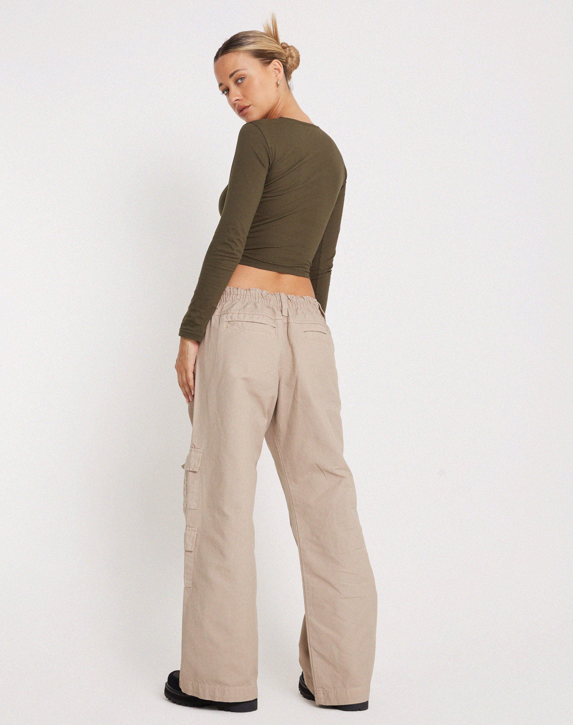 Bon Long Sleeve Top in Olive - Image 7