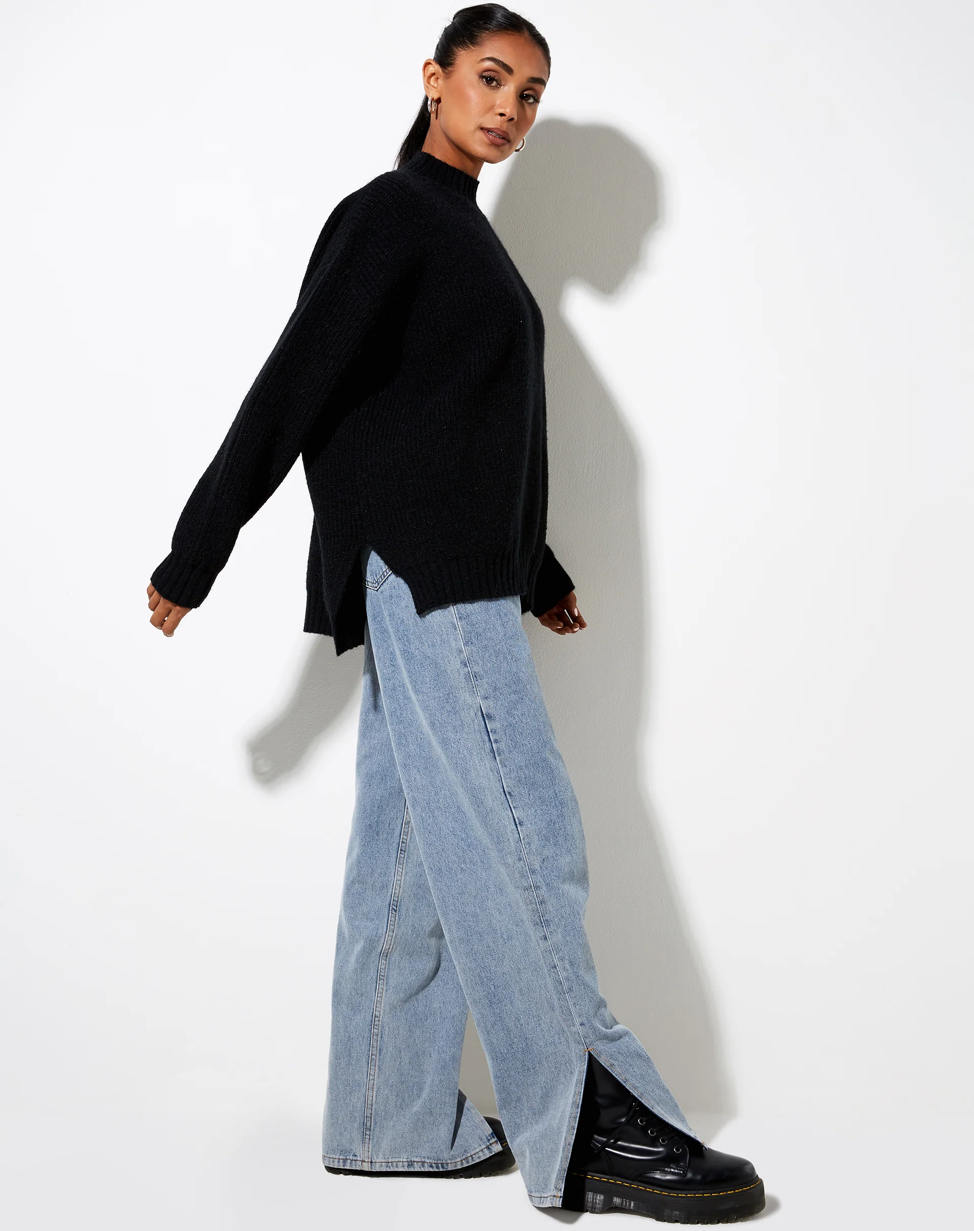 Bondy Jumper in Knit Black - Image 3