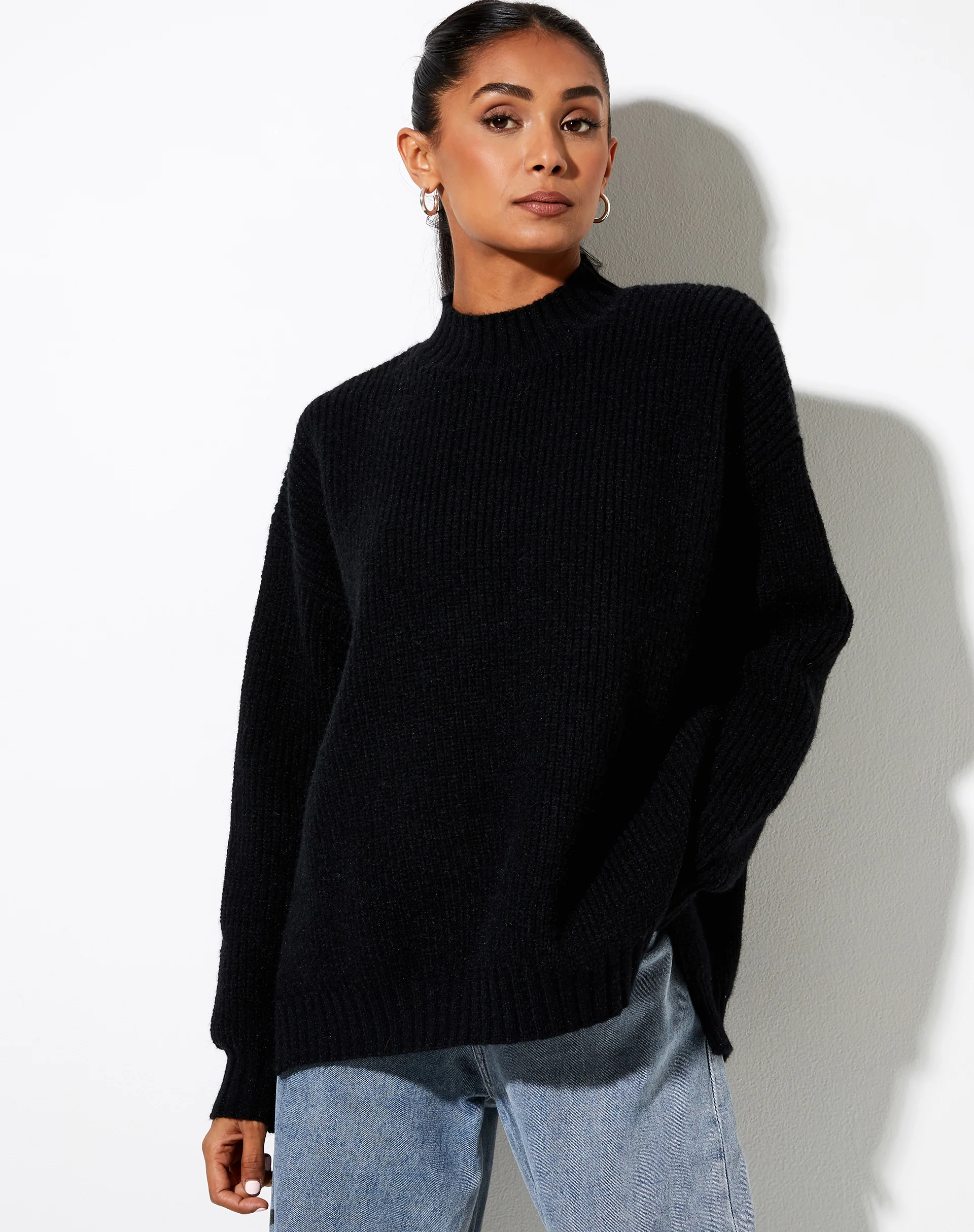 Bondy Jumper in Knit Black - Image 4