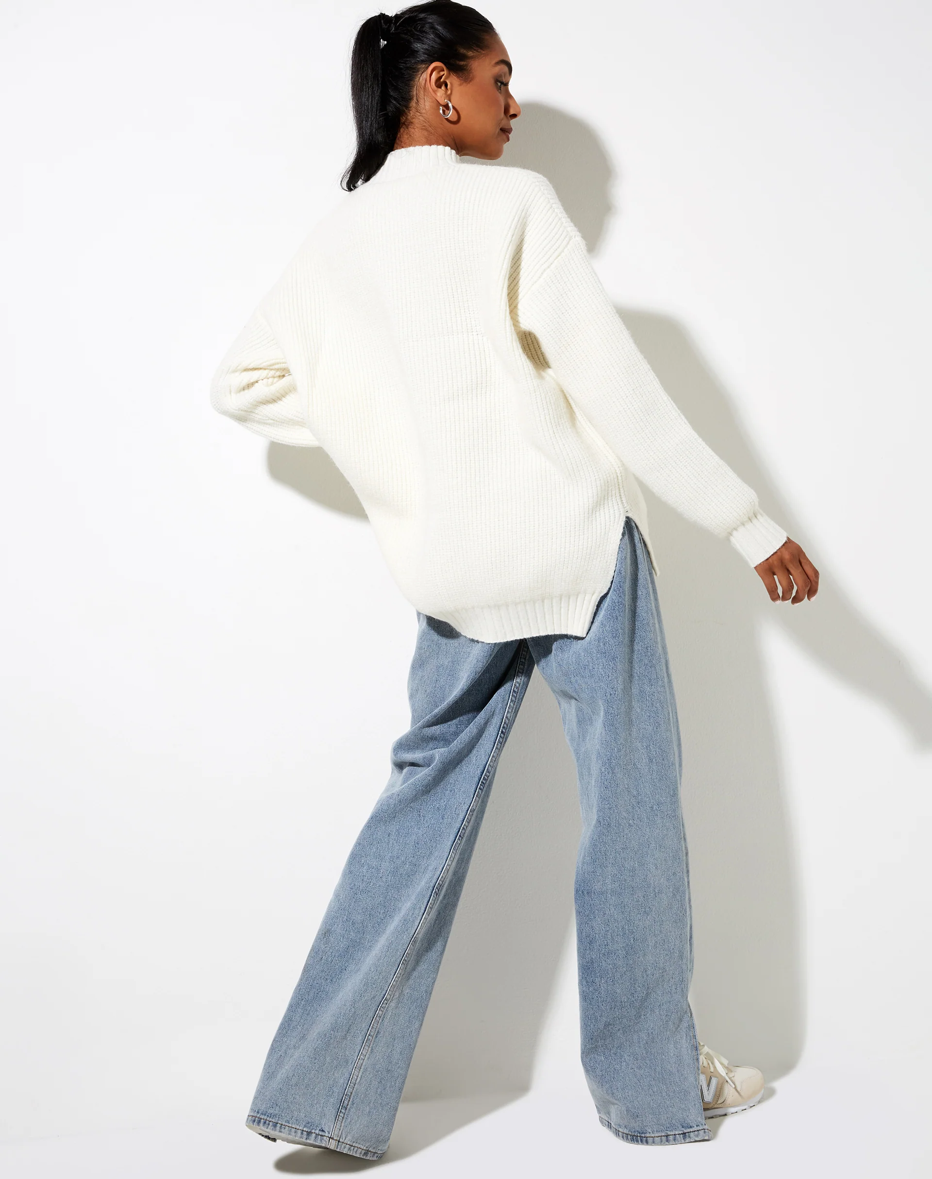 Bondy Jumper in Knit Ivory - Image 4