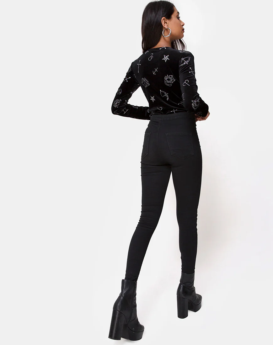 Bonella Bodice in Black Velvet Medium Astro Glitter - Image 4