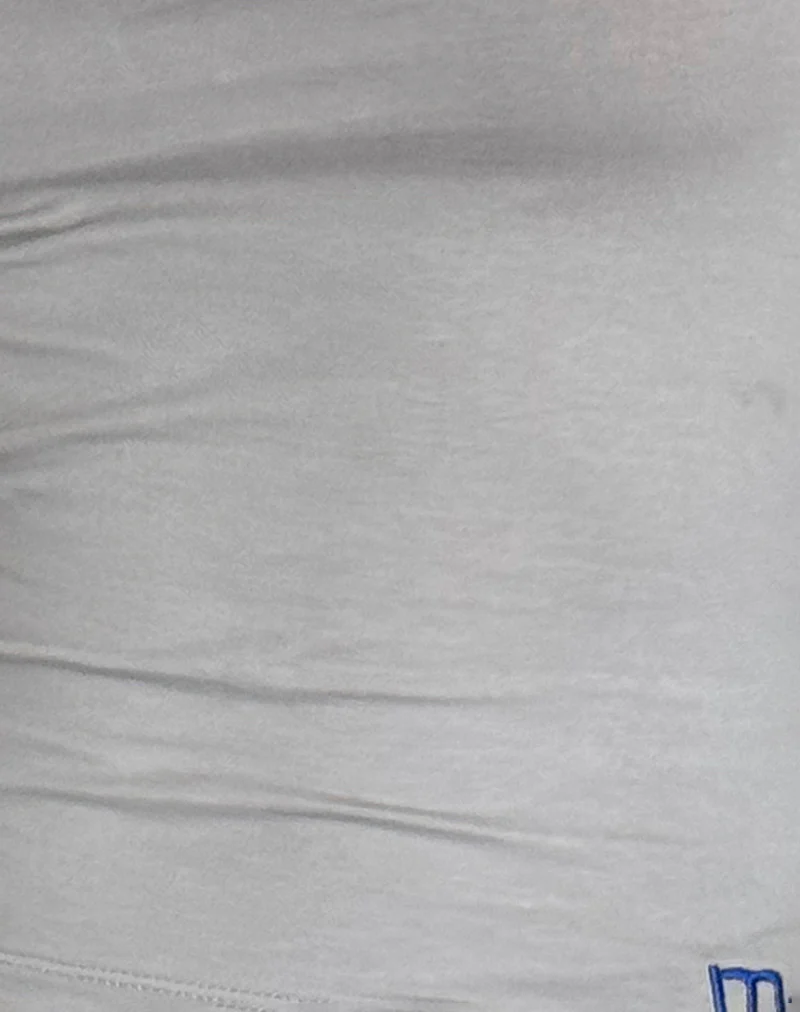 Bonija Long Sleeve Top in Grey with Cobalt Blue Piping - Image 5