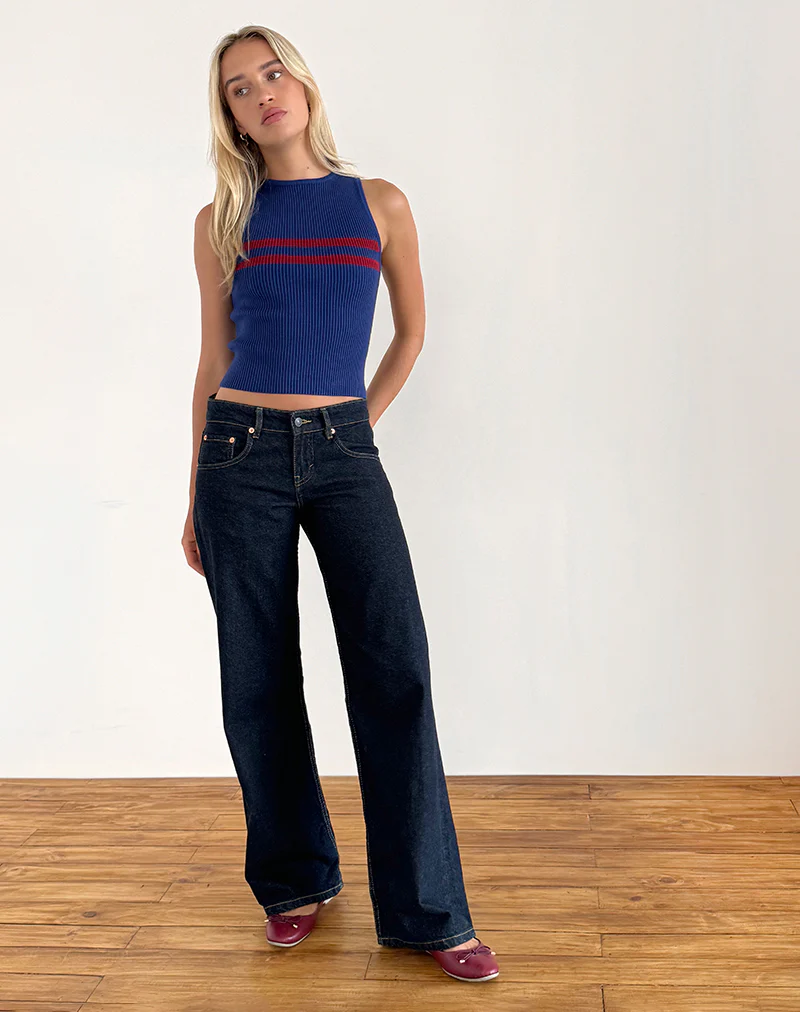 Bonisa Vest in Blue with Red Stripe - Image 3