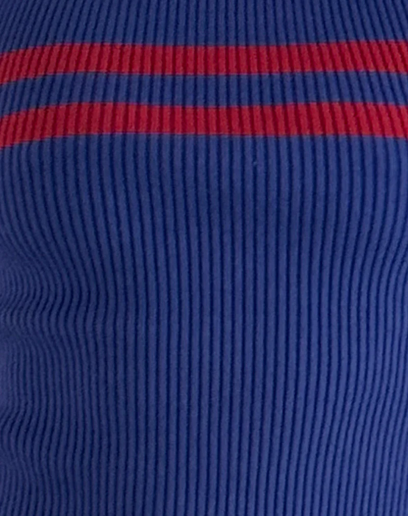 Bonisa Vest in Blue with Red Stripe - Image 6