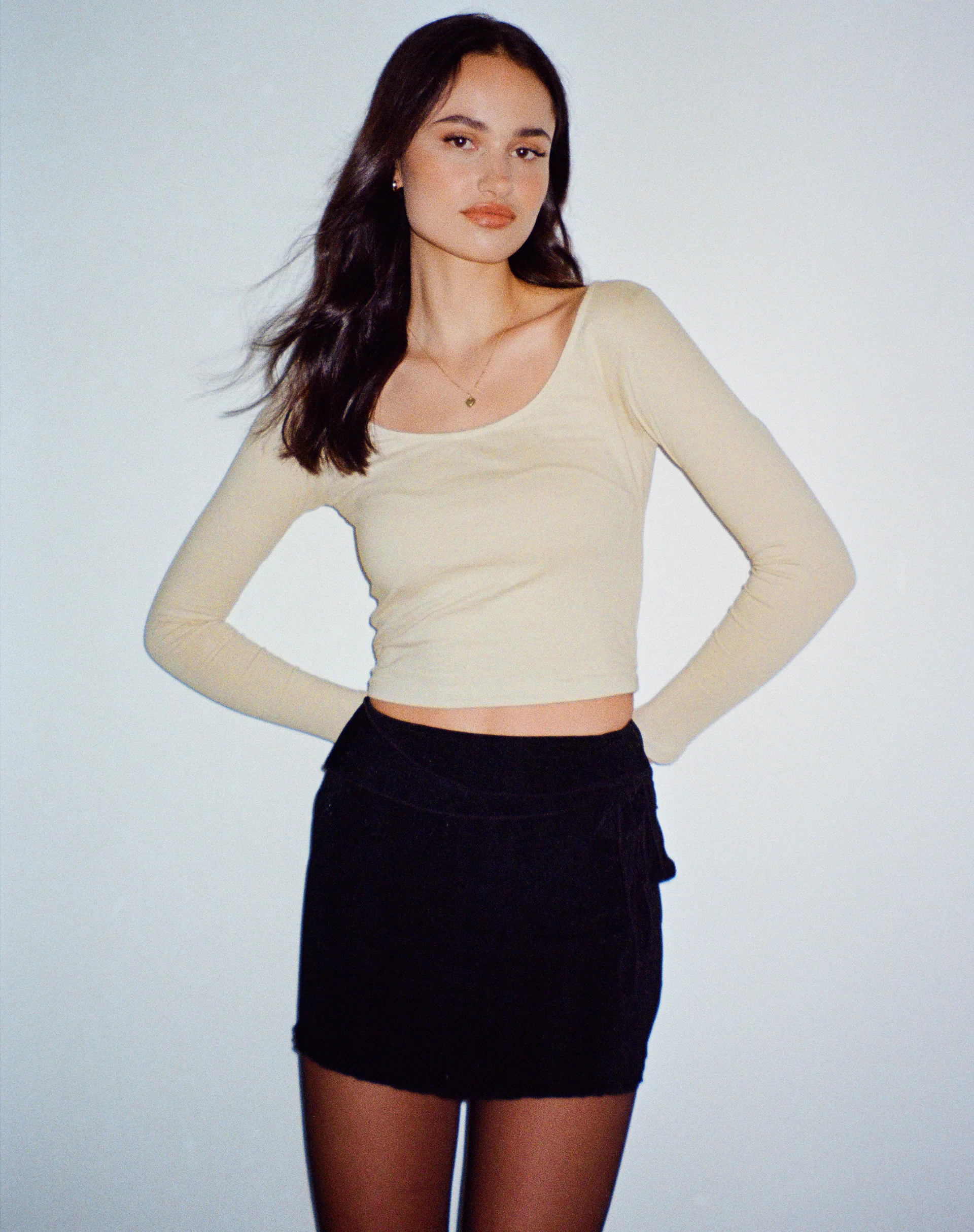 Bonlo Long Sleeve Top in Coconut Milk - Image 2