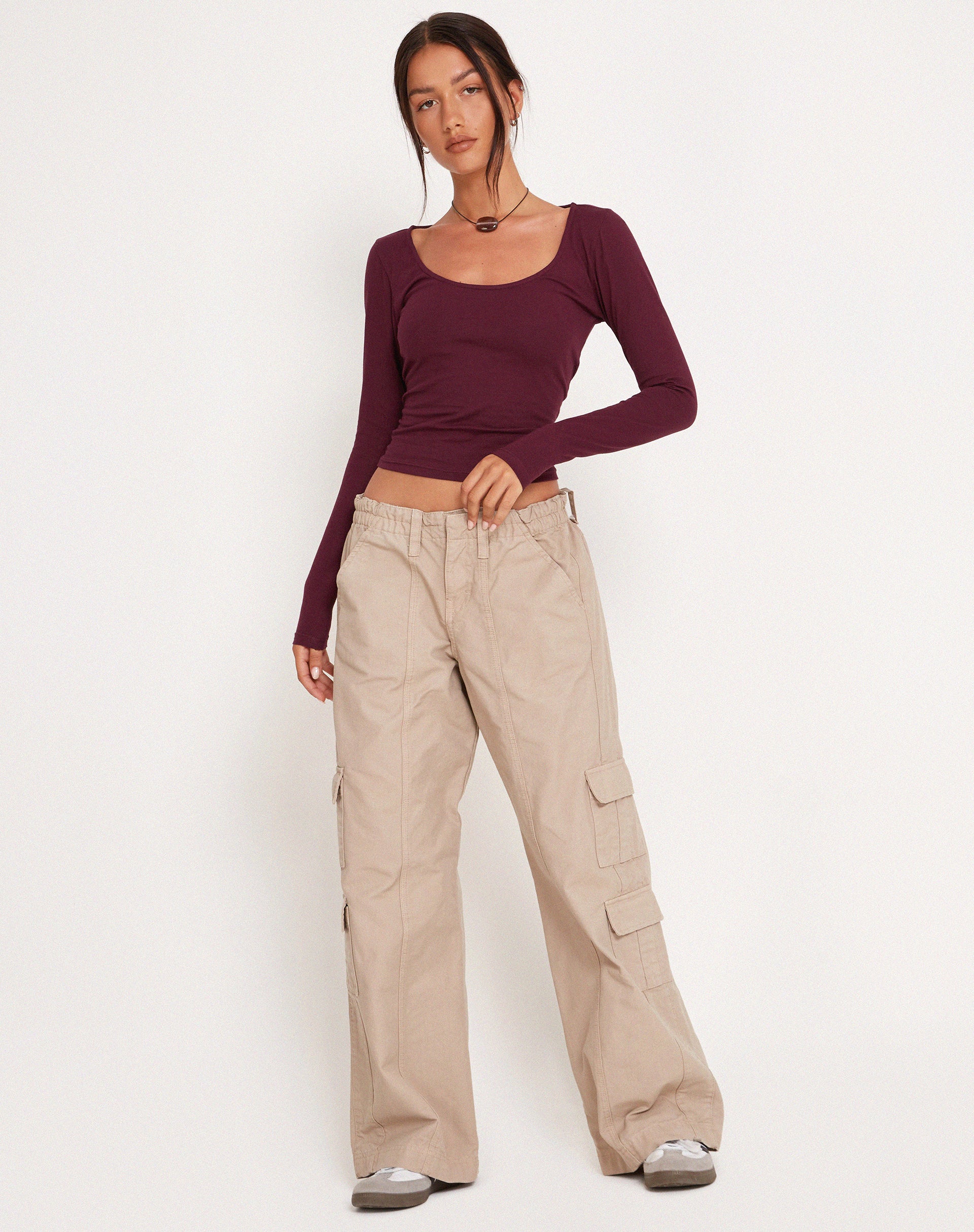 Bonlo Long Sleeve Top in Fig - Image 5