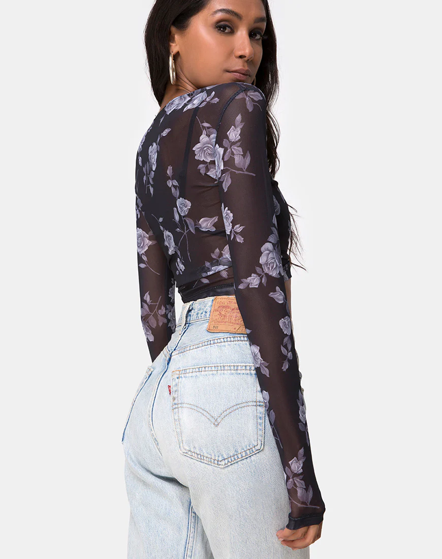 Bonnie Top in Grey Rose Mesh - Image 3