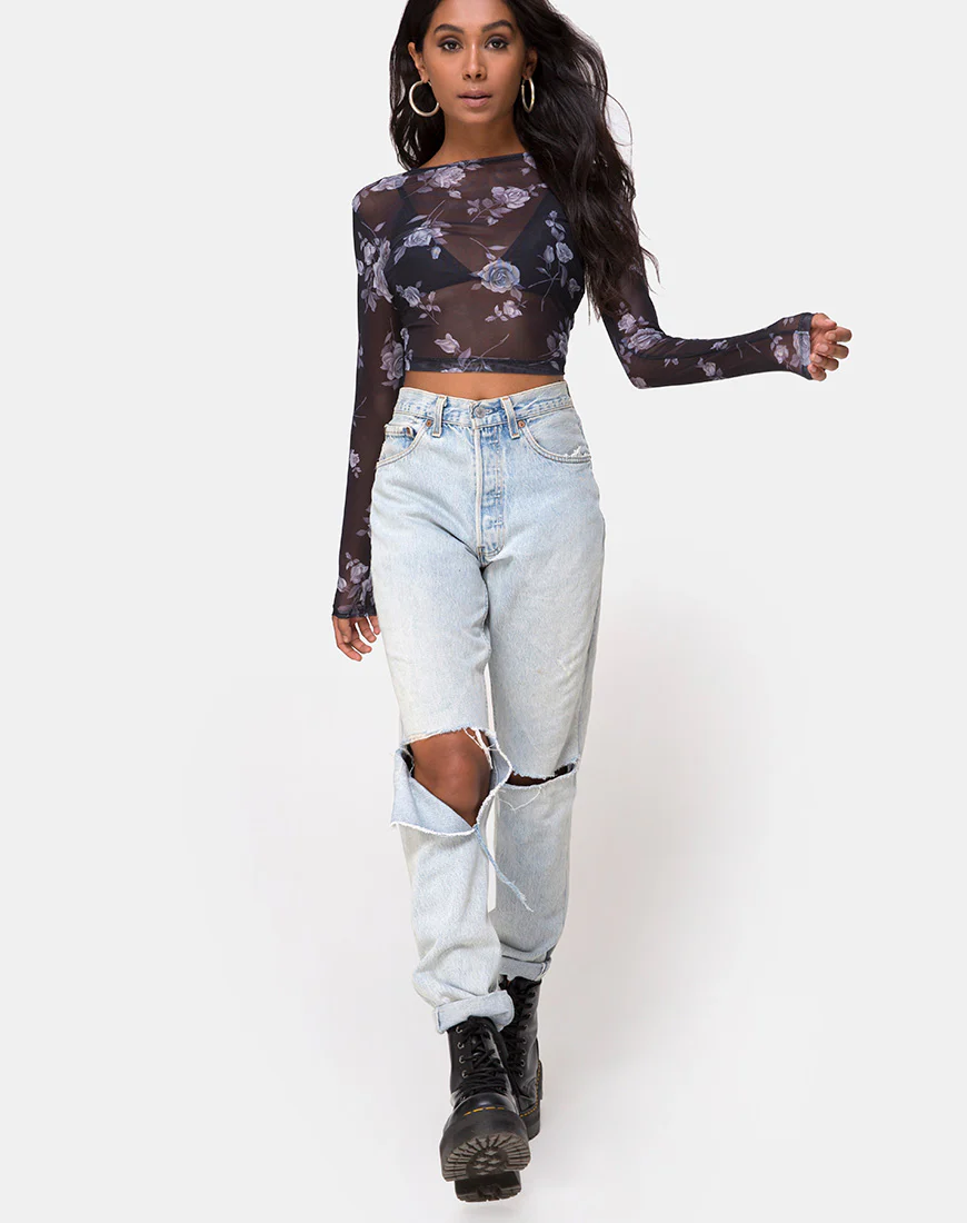 Bonnie Top in Grey Rose Mesh - Image 4