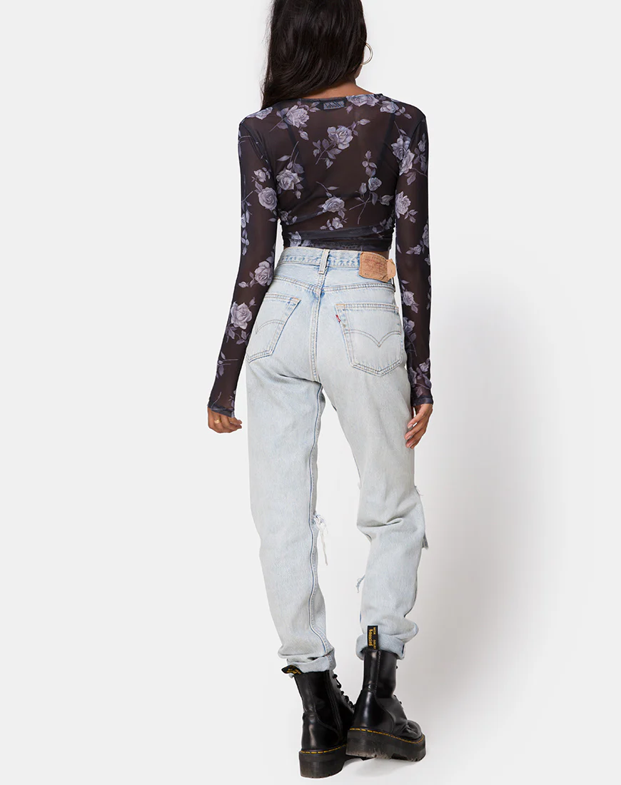 Bonnie Top in Grey Rose Mesh - Image 5