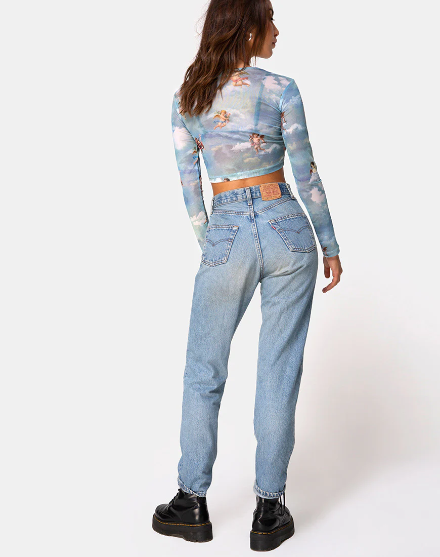 Bonnie Crop Top in Angel Sky Blue Mesh - Image 7