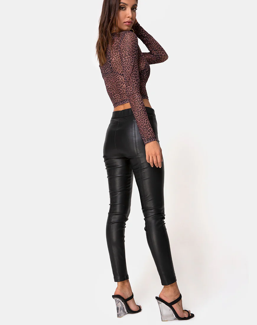 Bonnie Crop Top in Rar Leopard Mesh - Image 4