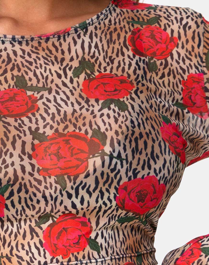 Bonnie Crop Top in Tiger Rose - Image 5