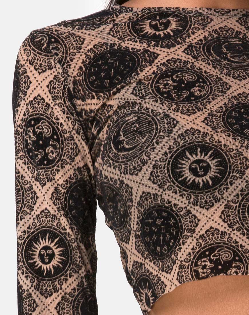 Bonver Top Taupe Net with Black Sign Flock - Image 6