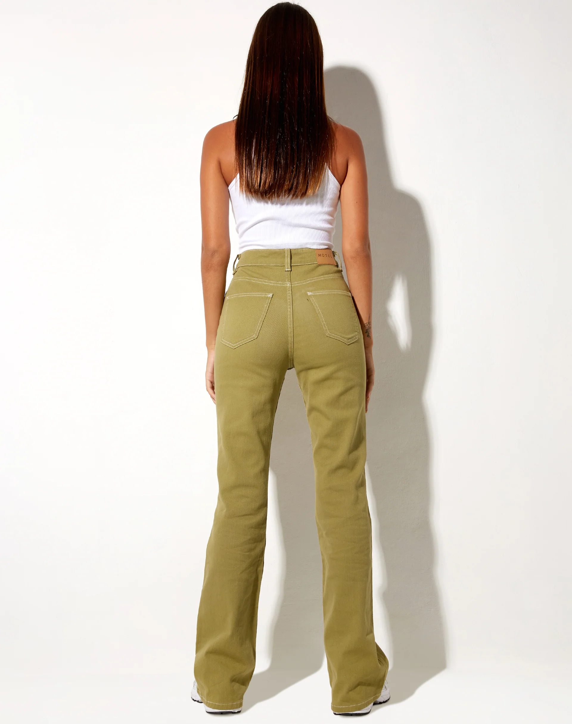 Bootleg Jeans in Green Moss - Image 4
