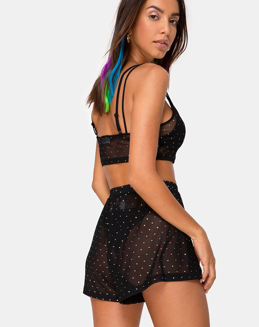 Boris Short in Crystal Net Black - Image 2