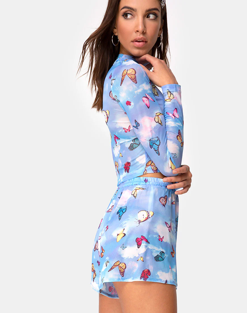 Boris Short in Mesh Blue Butterfly - Image 2