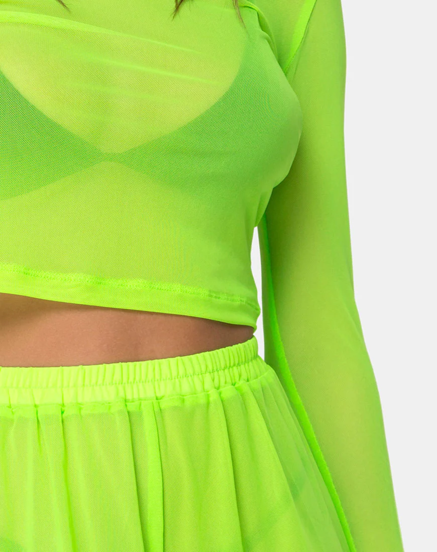 Boris Short in Fluro Yellow Net - Image 5