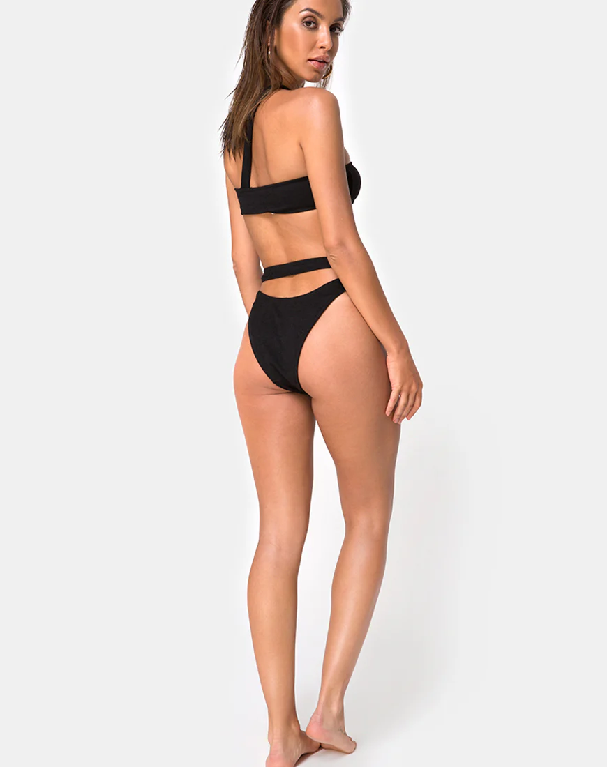Bound Bikini Bottom in Black - Image 3