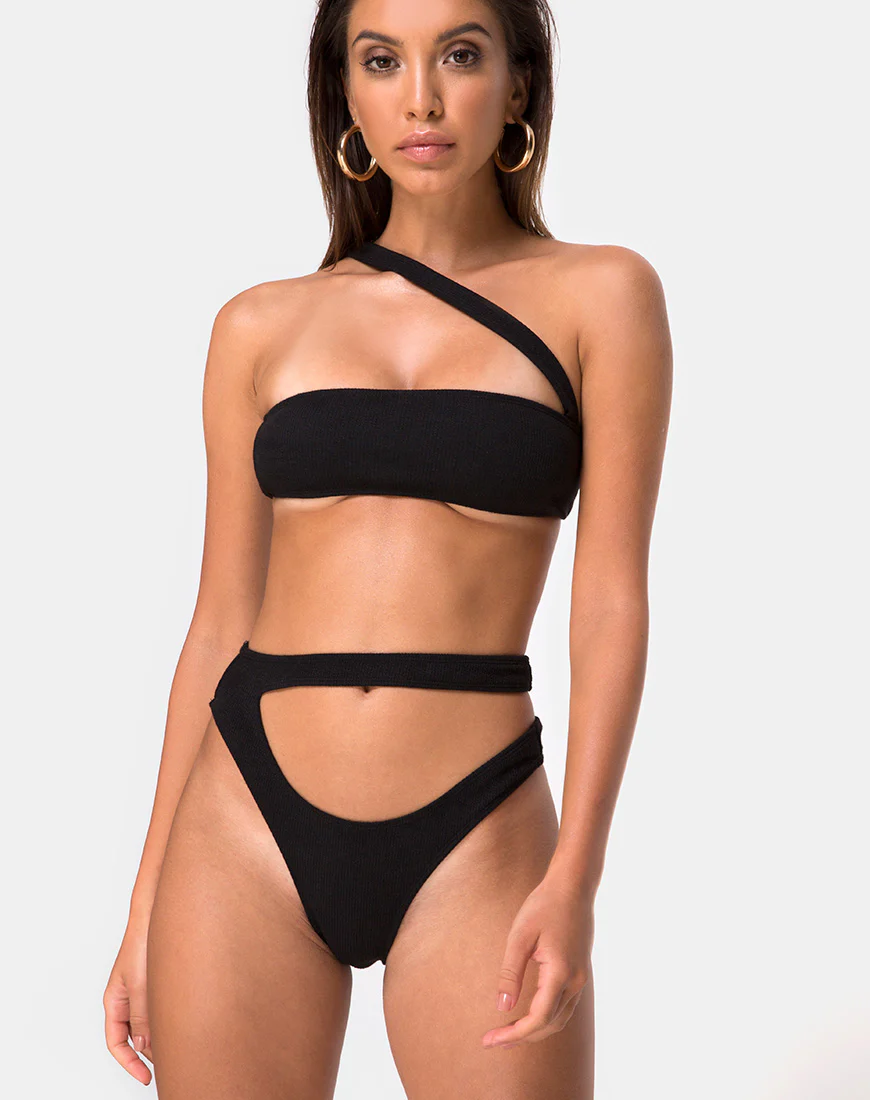 Bound Bikini Bottom in Black - Image 4
