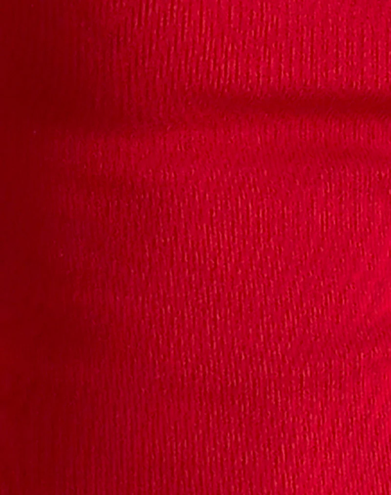 Bovillo Cap Sleeve Top in Adrenaline Red - Image 6