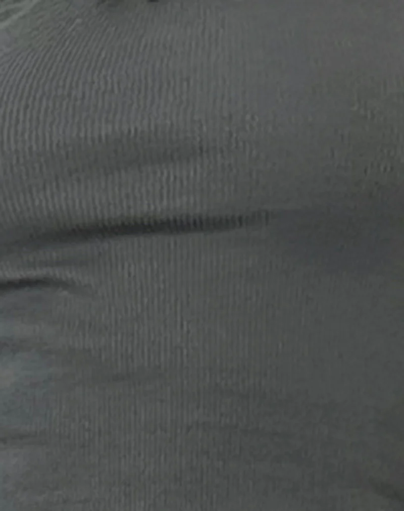 Bovita Long Sleeve Ribbed Top in Beluga Grey - Image 5