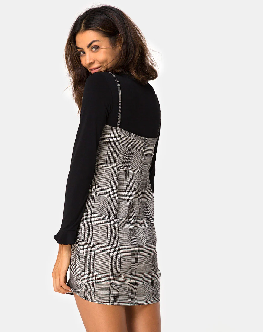 Boyasly Mini Dress in Charles Check Grey - Image 2
