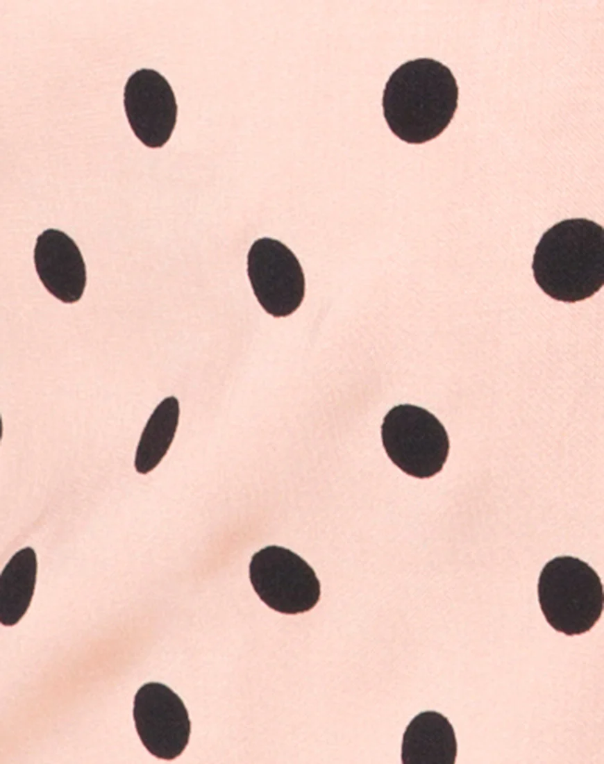 Boyasly Slip Dress in New Polka Nude Black - Image 5