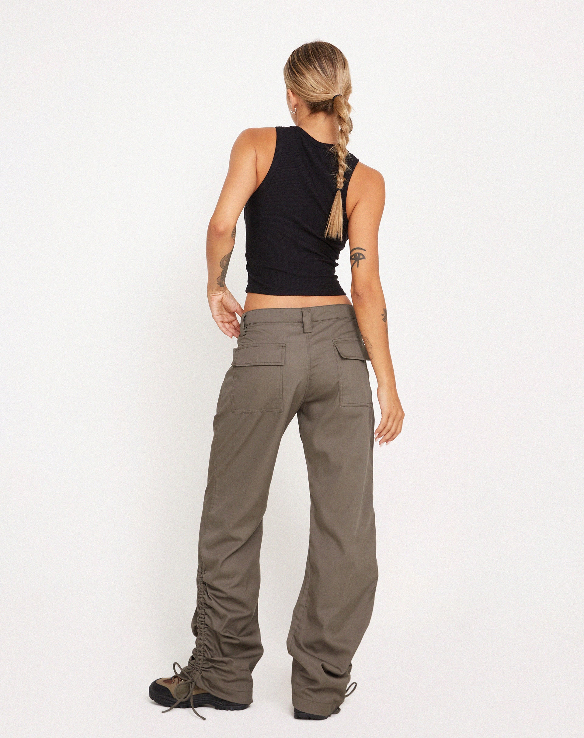 Bracha Low Rise Cargo Trousers in Fossil - Image 3