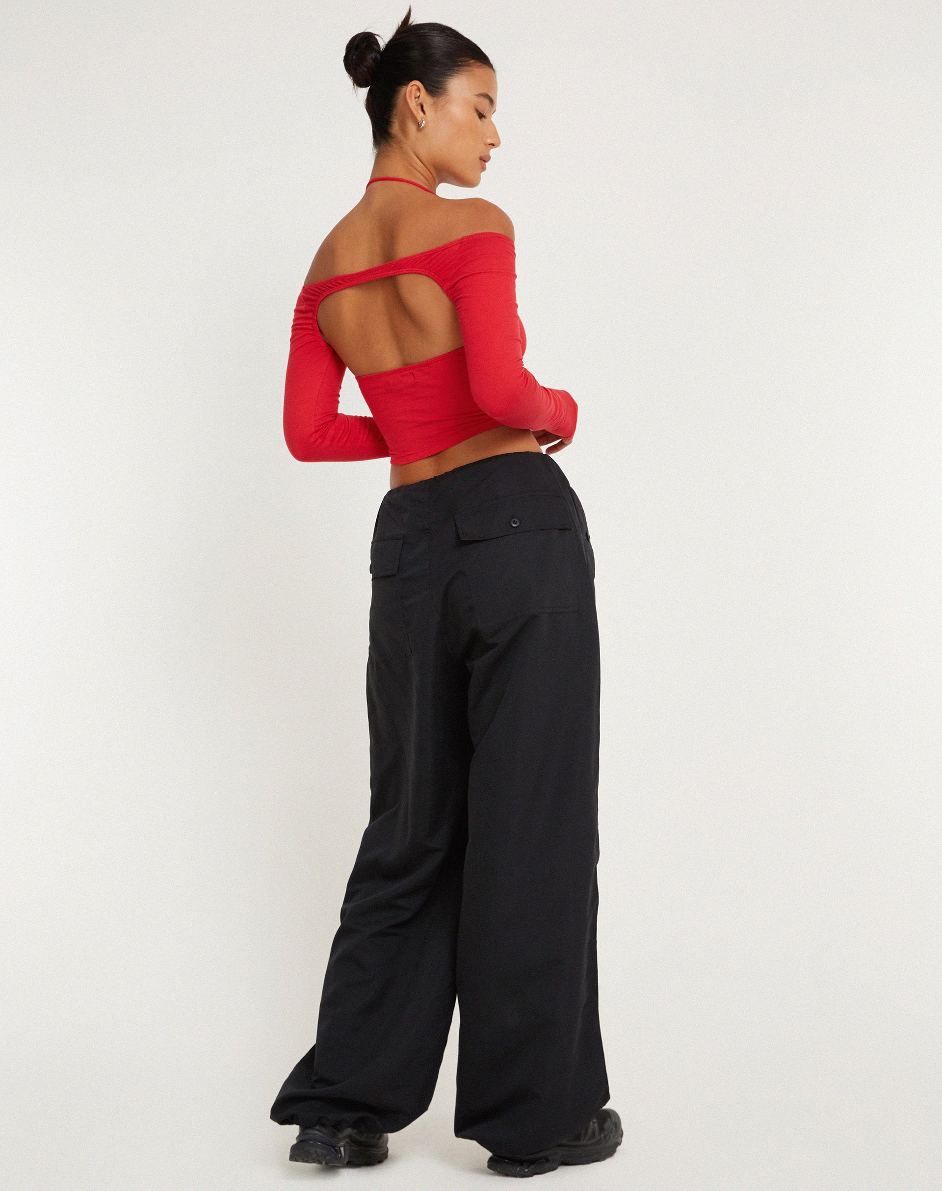 Brandy Long Sleeve Top in Racing Red - Image 4