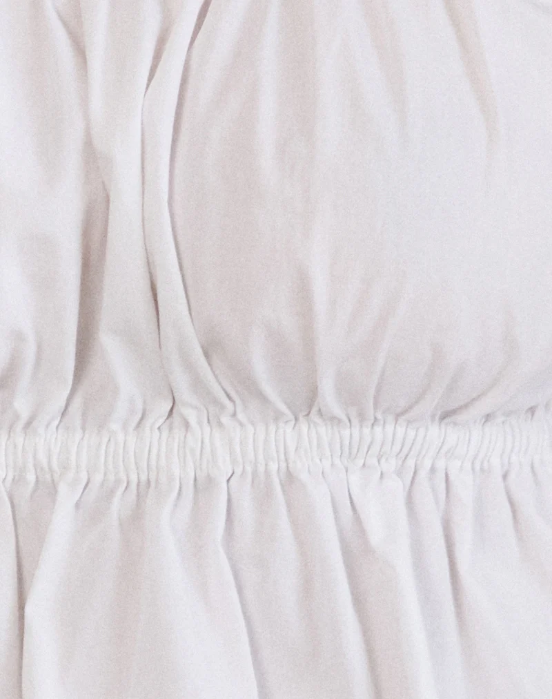 Briari Drawstring Top in Poplin White - Image 6