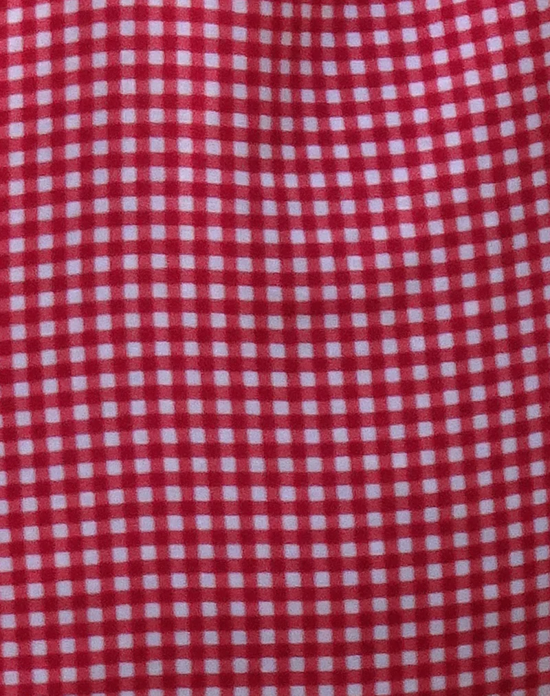 Brie Frill Tote Bag in Red Gingham - Image 4