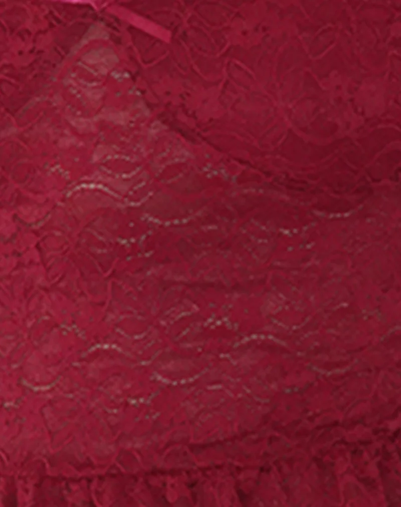 Brietta Cami Top in Deep Red Lace - Image 6