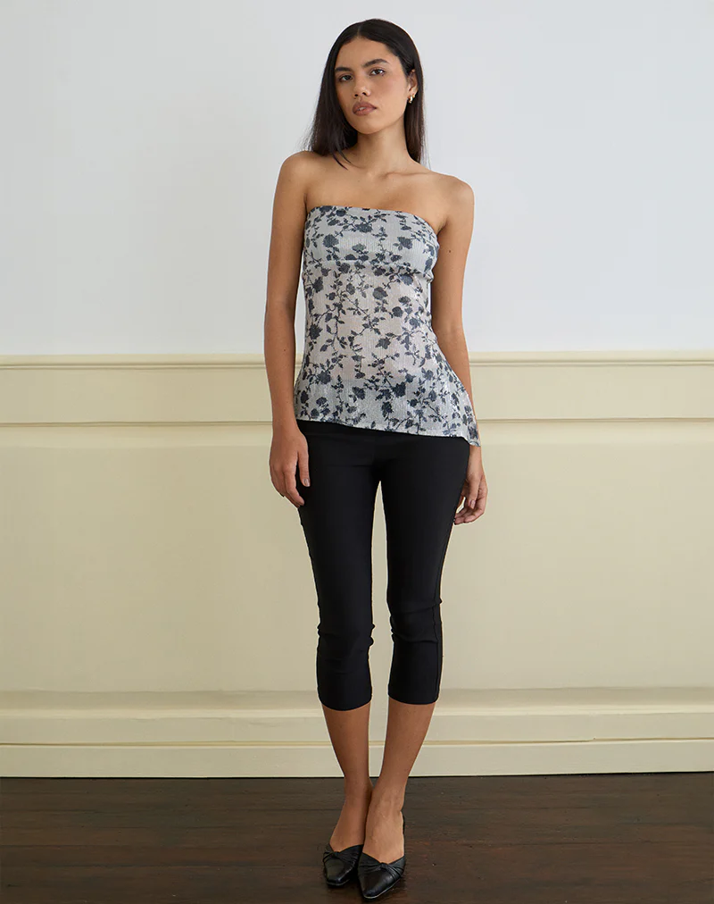 Brilia Bandeau Top in Sequin Flower Grey - Image 2
