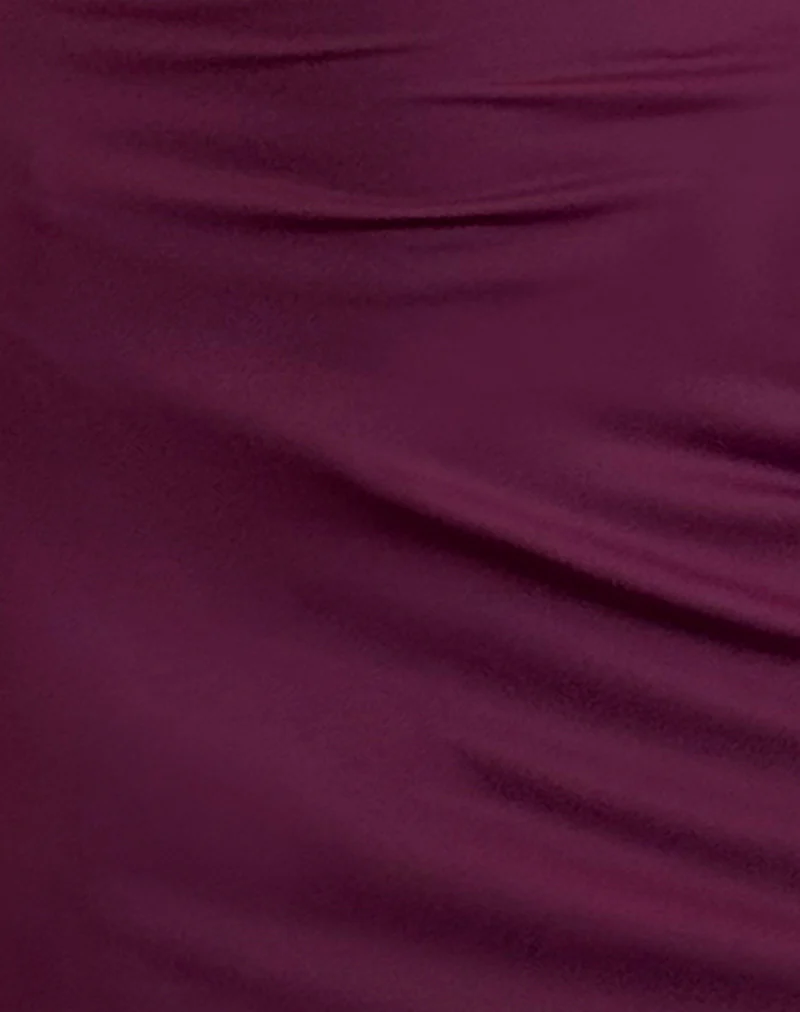 Britney Mini Dress in Smooth Slinky Berry - Image 5
