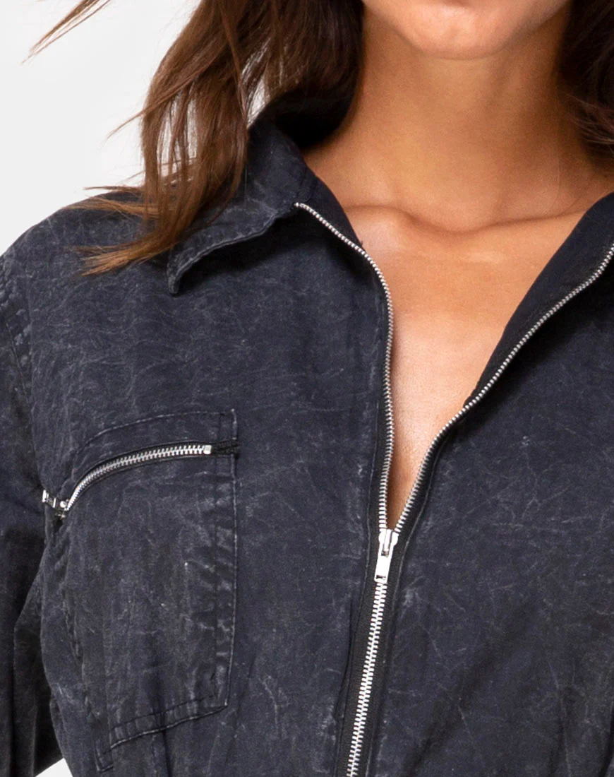 Brody Boiler Suit in Black - Image 5