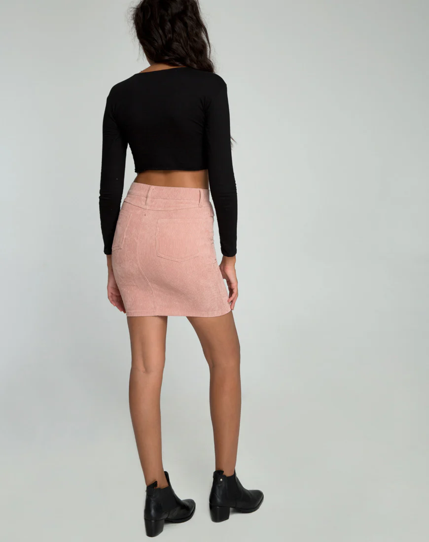 Broom Skirt in Corduroy Bae Pink - Image 4