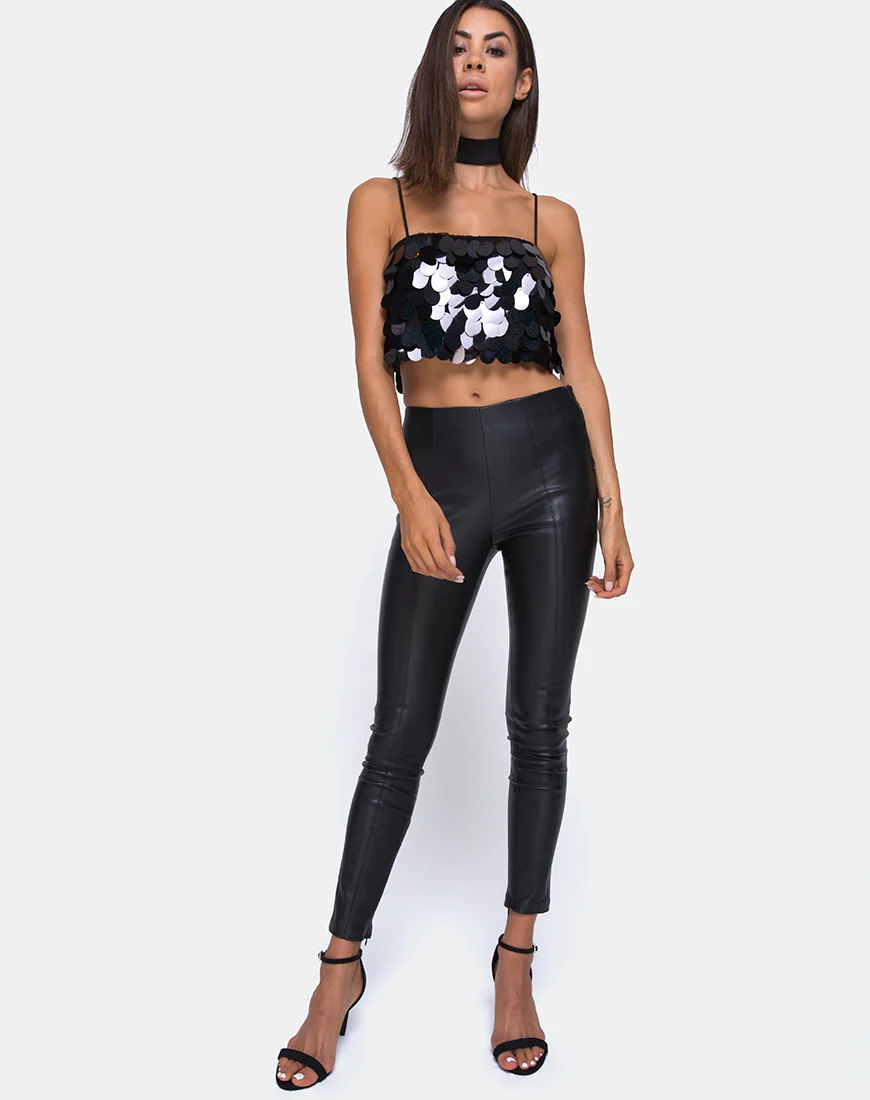Candence Crop Top in Galaxy Tear Drop Sequin - Image 3