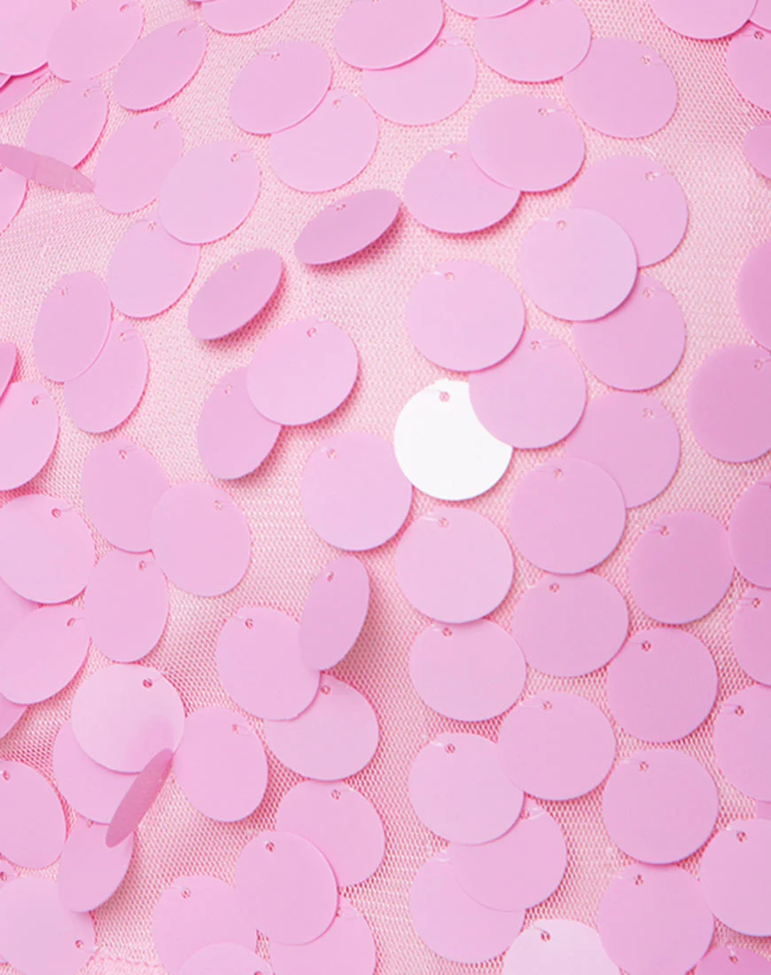 Caelan Crop in Candy Pink Disc Sequin - Image 5