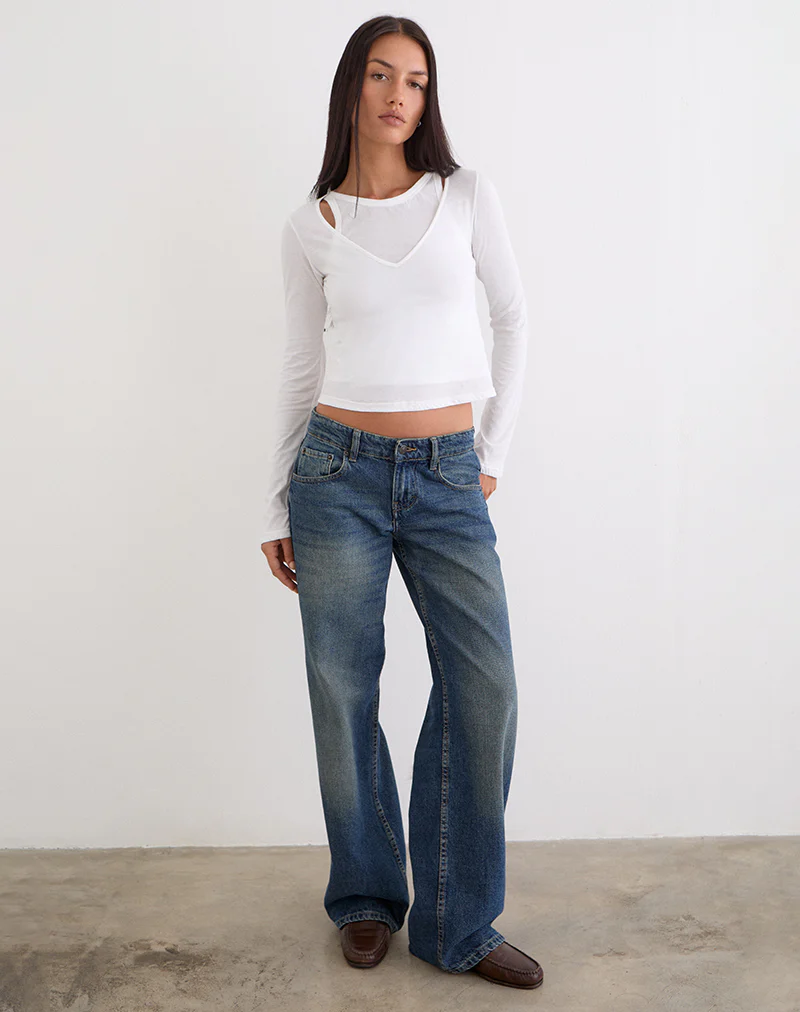 Cak Long Sleeve Top in Tissue Jersey White - Image 3
