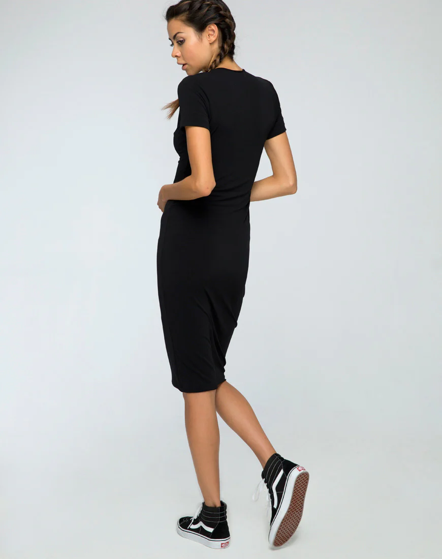 Callow Bodycon Dress in Black - Image 4