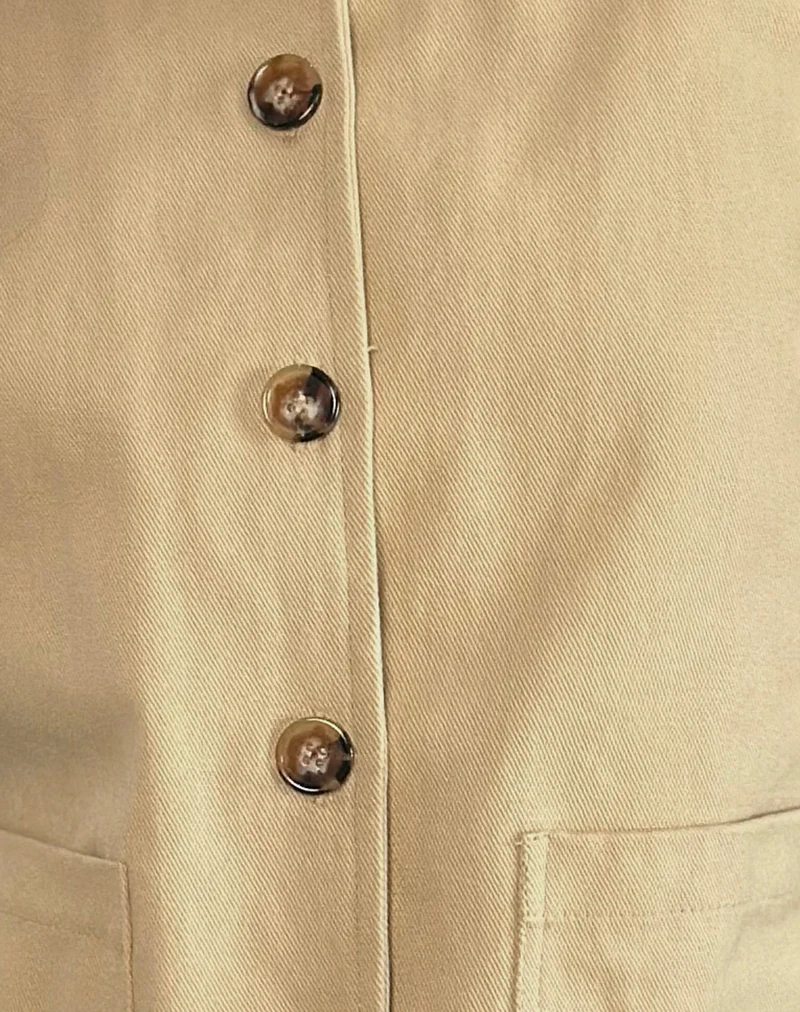 Calva Boxy Jacket in Tan - Image 7