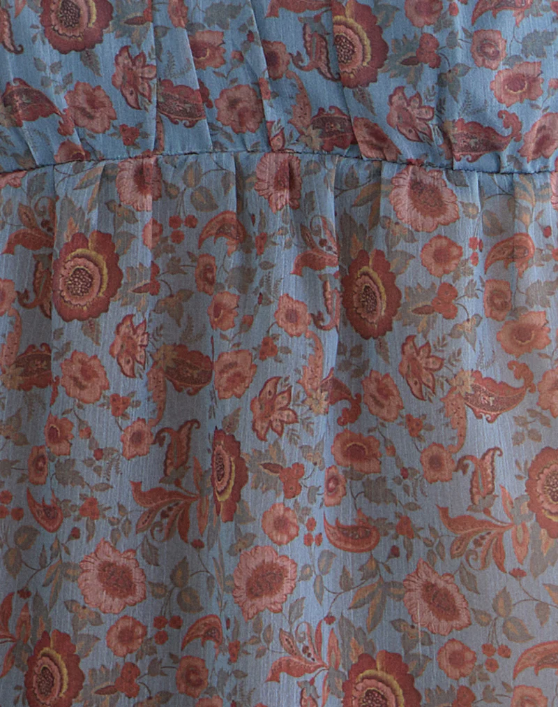 Camden Cami Top in Shadow Blossom Blue Chiffon - Image 6