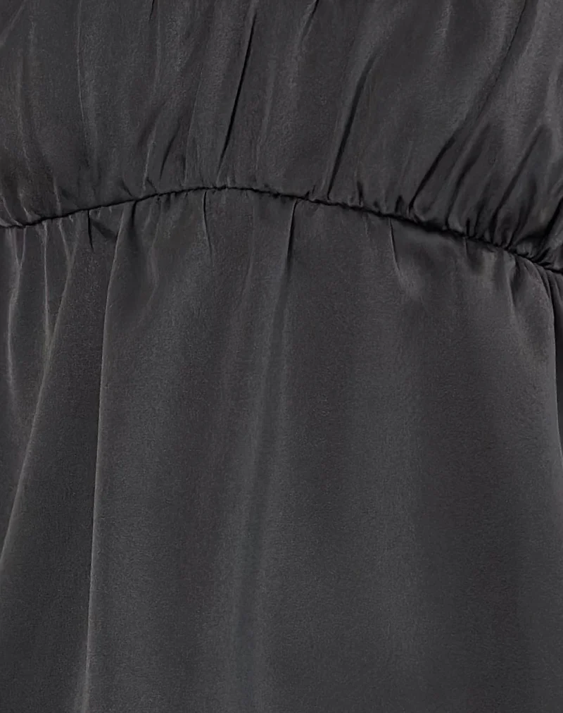 Camden Longline Cami Top in Satin Black - Image 6