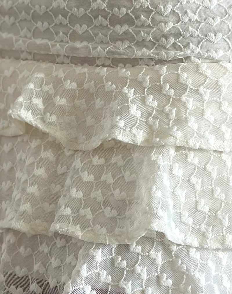 Camigo Mini Skirt in Ivory Heart Lace - Image 6