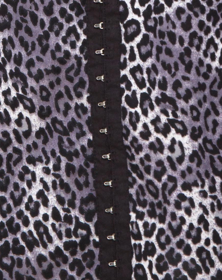 Camisa Dress in Grey Rar Leopard - Image 5
