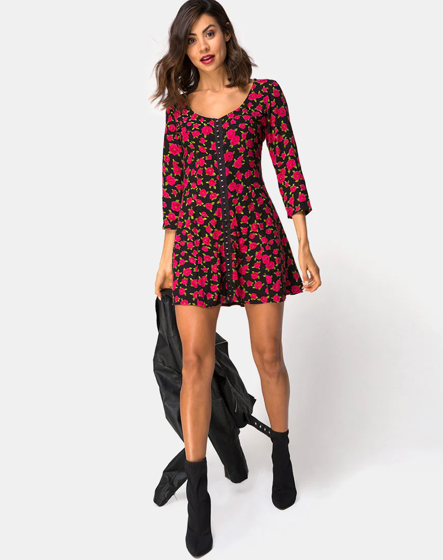 Camisa Dress in Red Bloom - Image 3