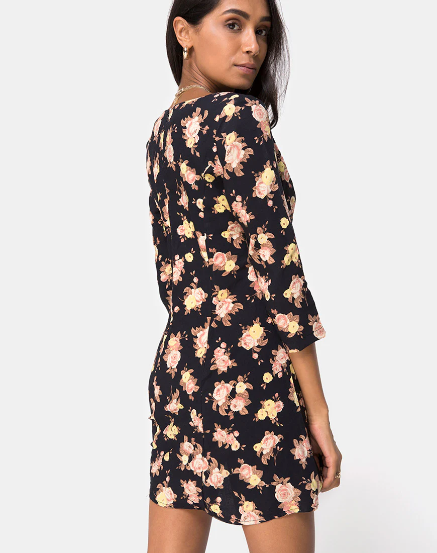 Camosa Swing Dress in Antique Rose Black - Image 2