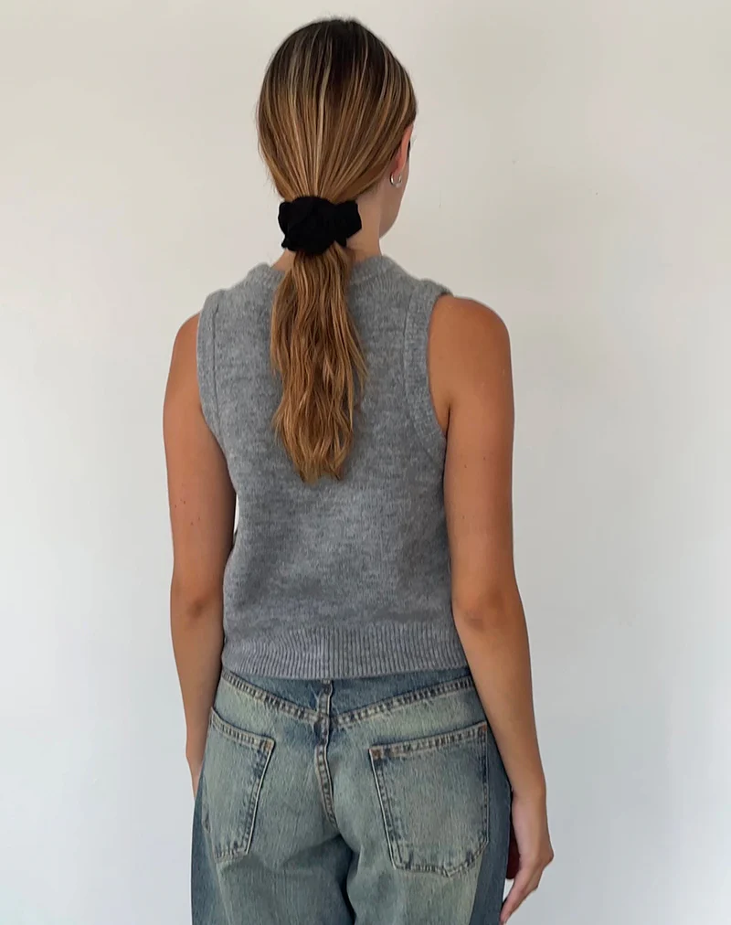 Cancri Button Through Vest in Grey - Image 5