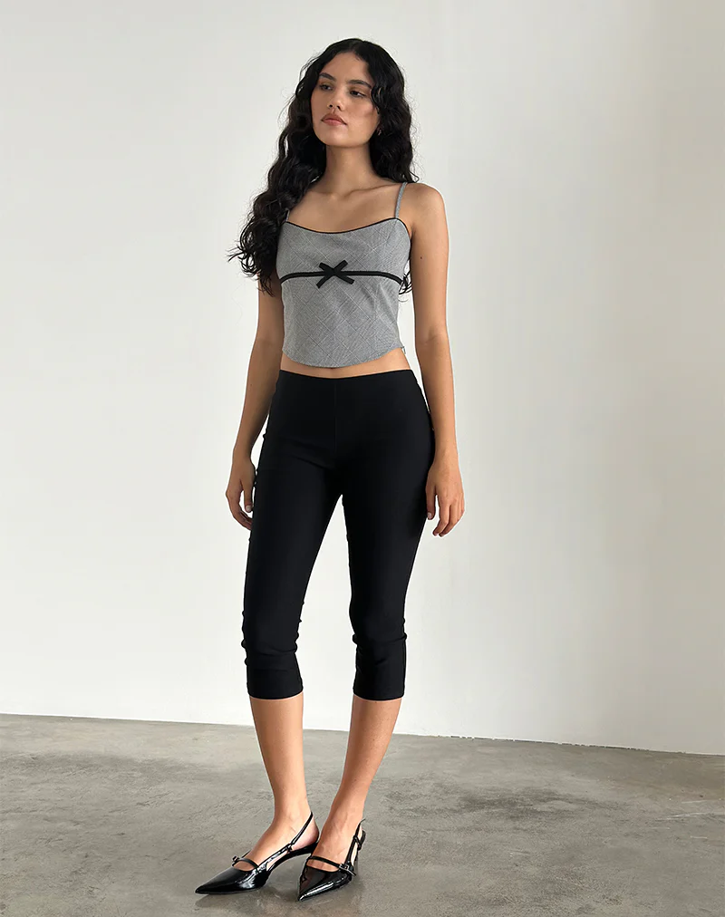 Canika Corset Top in Black and White Multi Check - Image 3