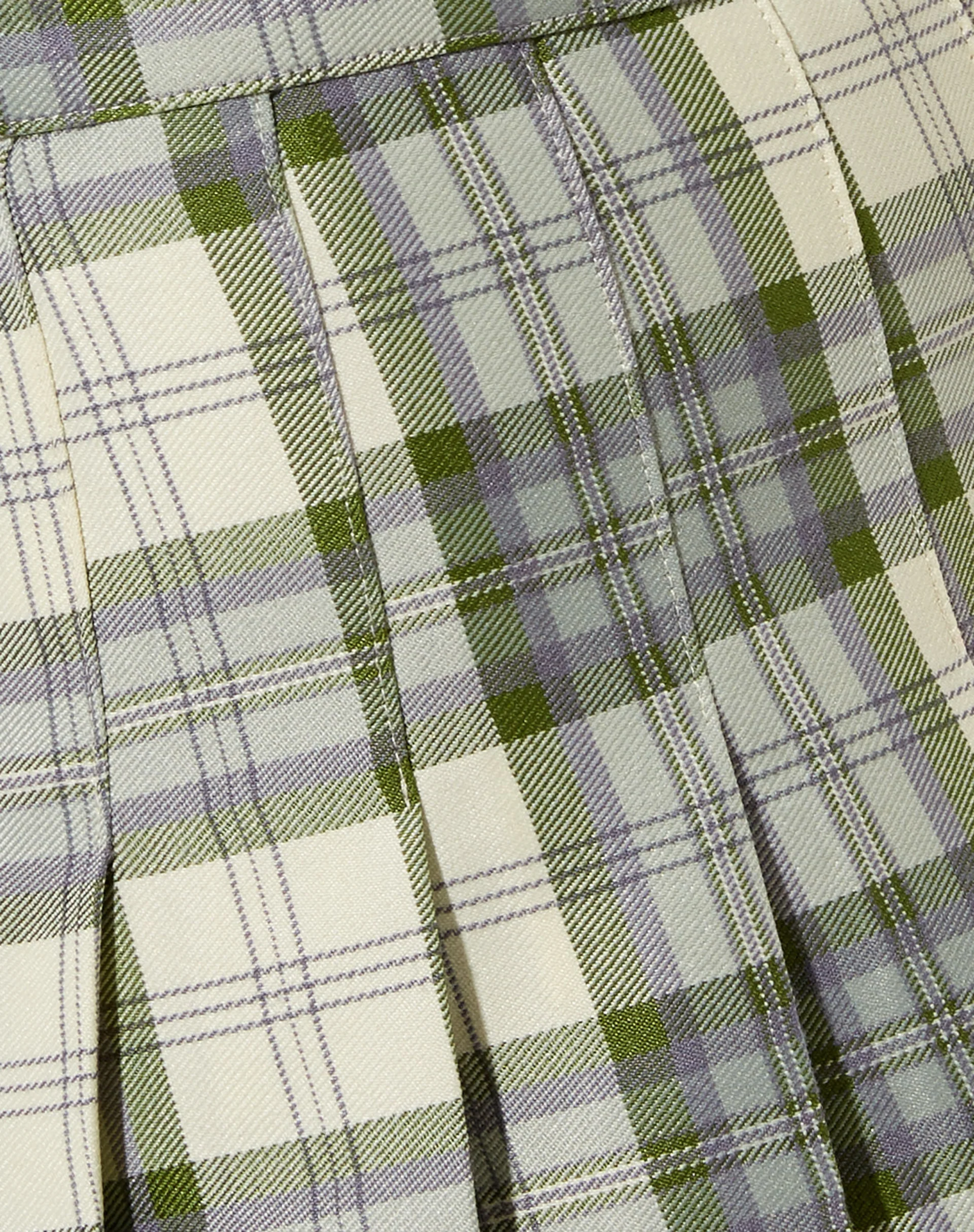 Carga Mini Skirt in Check Green and Cream - Image 6